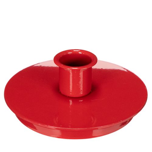 Kerzenhalter aus Metall Rot kompakt 10cm für Stabkerzen 2er Set