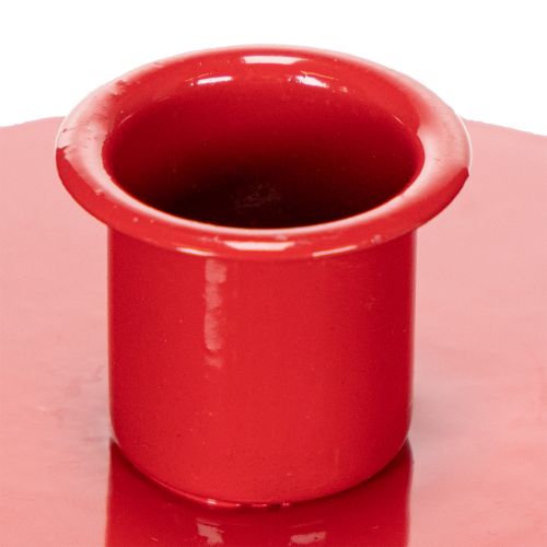 Kerzenhalter aus Metall Rot kompakt 10cm für Stabkerzen 2er Set | Floristik24.at