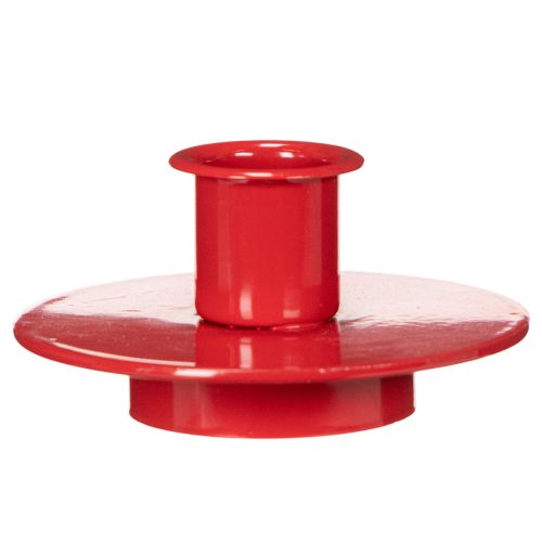 Kerzenhalter aus Metall 8cm rot für Stabkerzen 3er-Set | Floristik24.at