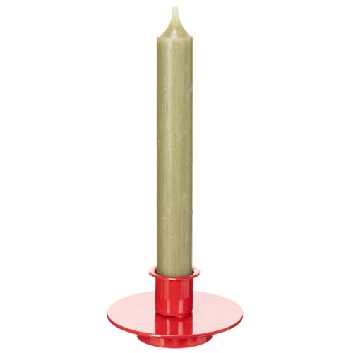 Kerzenhalter aus Metall 8cm rot für Stabkerzen 3er-Set | Floristik24.at