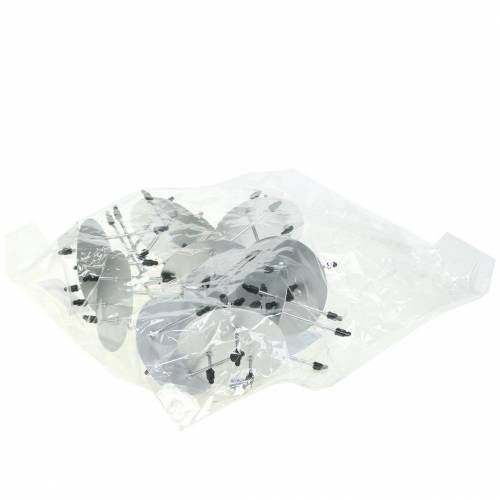 Floristik24 Kerzenhalter zum Stecken Silber Ø6,5cm 12St
