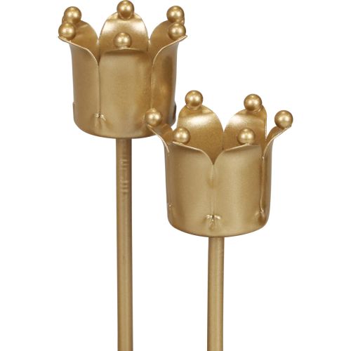Floristik24 Kerzenhalter Adventskranz Kerzenhalter Gold Krone Ø2,5cm 4St