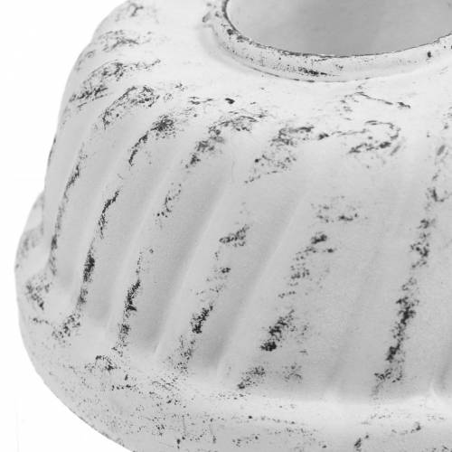 Floristik24 Kerzenhalter Gugelhupf-Backform Shabby Chic Weiß Ø7,2cm H3cm