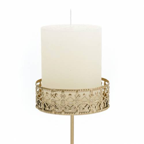 Floristik24 Florale Kerzenhalter zum Stecken Golden Ø7,4cm H12,5cm 4 St Antik-Optik