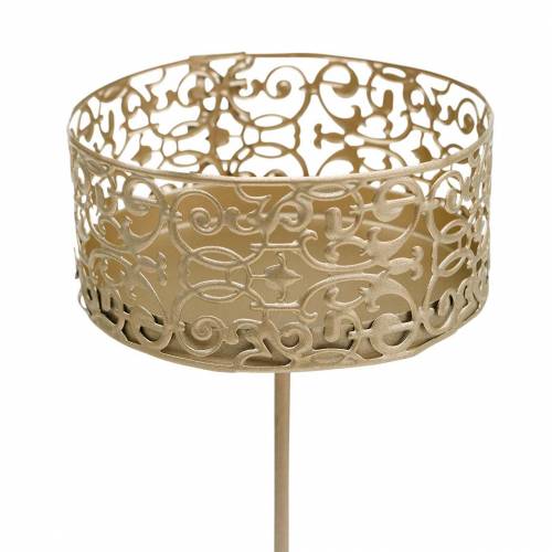 Floristik24 Florale Kerzenhalter zum Stecken Golden Ø8,8cm H13,7cm 4 St Antik-Optik