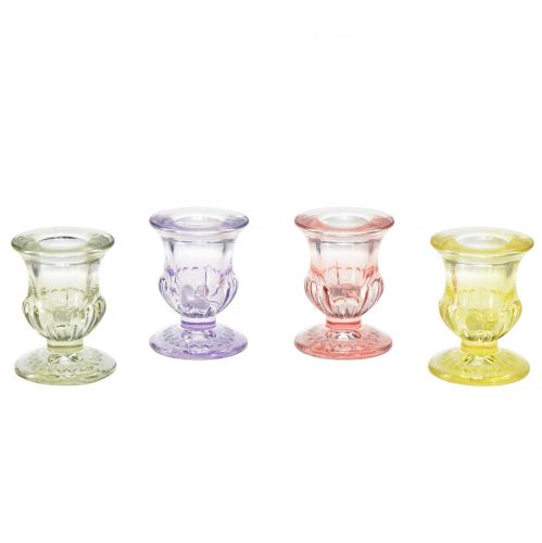 Artikel Kerzenhalter Glas Farbige Glaskerzenhalter Ø5cm H6cm 4St