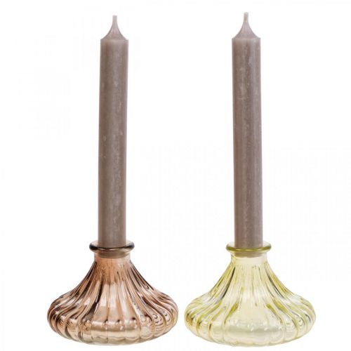 Floristik24 Kerzenhalter Glas Kerzenständer Glas Ø10,5cm H7cm 4St