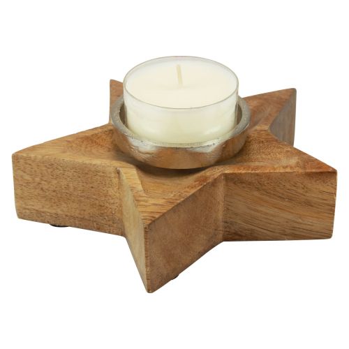 Artikel Kerzenhalter Holz Teelichthalter Stern 15x15x5cm 2St