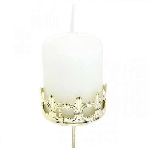 Artikel Teelichthalter Krone, Kerzendeko Weihnachten, Kerzenhalter für Adventskranz Golden Ø5,5cm 4St