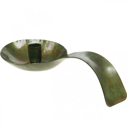 Kerzenhalter Metall Antik Optik Löffel mit Patina 25x11x5cm | Floristik24.at