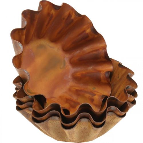 Artikel Kuchenform, Kerzenhalter, Metall-Teller, Edelrost Ø11,5cm H4cm 4St