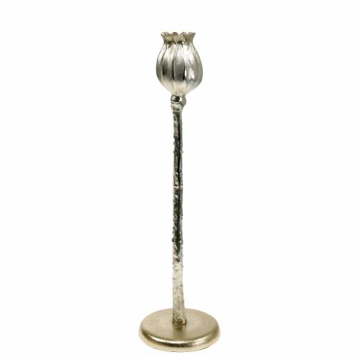 Floristik24 Kerzenständer Mohnblüte Champagner H41cm