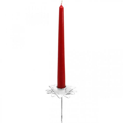 Floristik24 Kerzenhalter Blüte Metall Leuchter zum Stecken Weiß Shabby Ø9cm