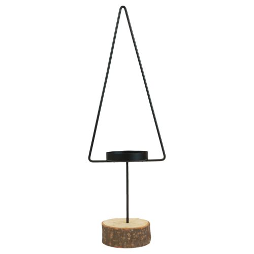 Floristik24 Kerzenhalter Weihnachten, Teelichthalter Metall Schwarz 37cm
