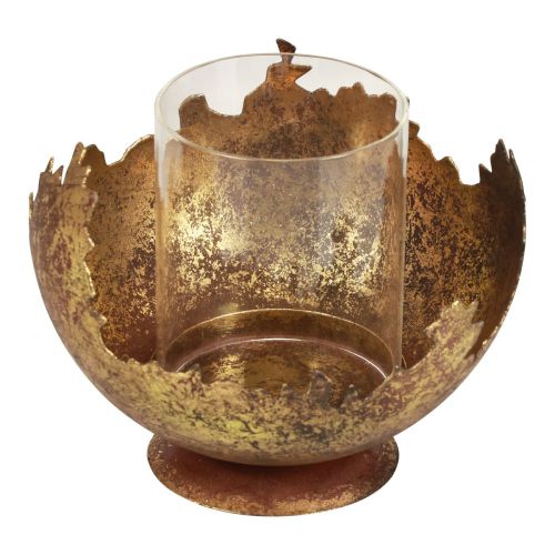 Tischdeko Weihnachten Windlicht Metall Antik 12cm Ø15cm