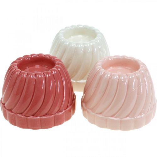 Floristik24 Gugelhupf Teelichthalter, Tischdeko, Kerzenhalter Backform, Deko-Kuchen H7cm 3St