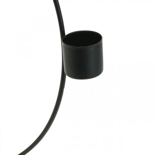 Floristik24 Dekoring mit Standfuß Schwarz Metall Stabkerzenhalter Ø23cm
