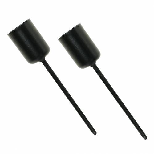 Floristik24 Kerzenhalter klein Schwarz H7cm Ø12,5mm 8 St