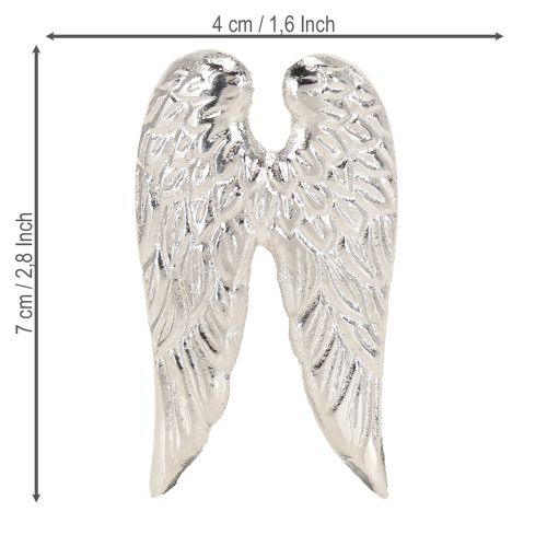 Artikel Kerzenpins Weihnachten Engelsflügel Silber 4×7cm 4 St