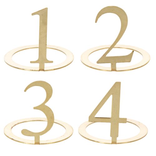 Kerzenring-Set aus Metall mit Zahlen für Stabkerzen, Ø 3 cm, gold, 4-teilig bestellen | Floristik24.at
