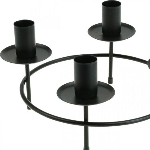 Artikel Kerzenring Stabkerzen Kerzenhalter Schwarz Ø23cm H11cm 2St