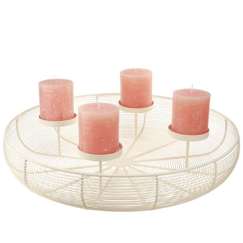 Artikel Kerzenschale Kerzenhalter 4 Stumpenkerzen Creme Ø45cm