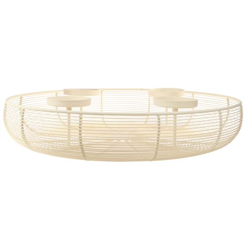 Artikel Kerzenschale Kerzenhalter 4 Stumpenkerzen Creme Ø45cm