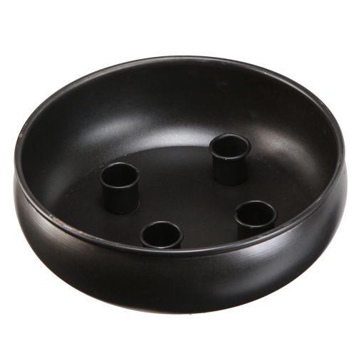 Floristik24 Kerzenschale Schwarz Stabkerzenhalter mit Magneten Ø20cm