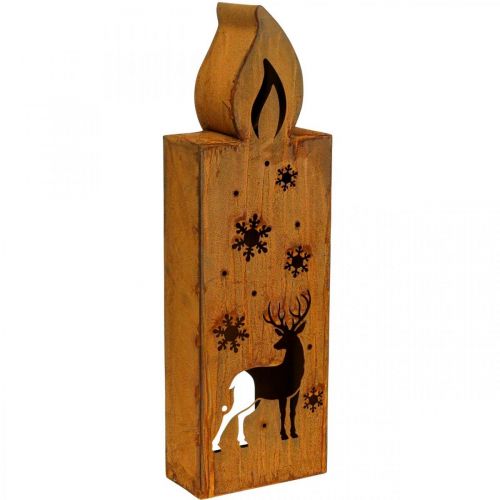 Floristik24 Teelichthalter Weihnachten Edelrost Kerze Hirsch 45x14cm