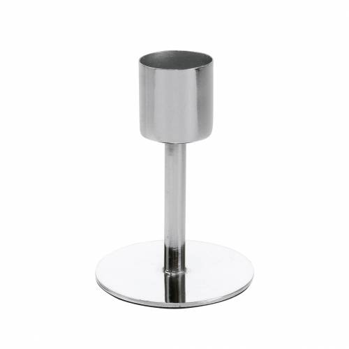 Floristik24 Metall-Kerzenhalter-Set für Spitzkerzen Silbern Ø2,2cm H7,3cm 4 St