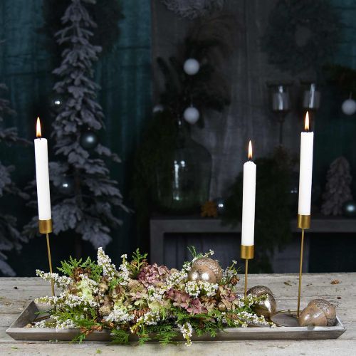 Floristik24 Kerzenständer Gold Metall Deko Stabkerzenhalter Ø10cm H20cm