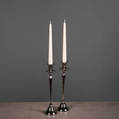 Artikel Kerzenständer Silber 2er Set H29cm