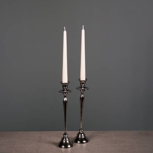 Floristik24 Kerzenständer Silber 2er Set H29cm