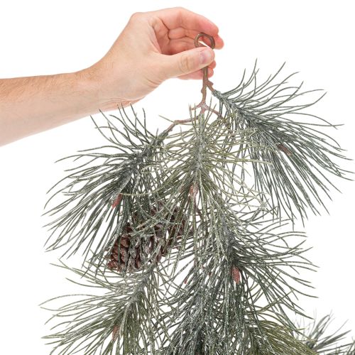 Künstliche Kieferngirlande mit Zapfen 180 cm Grün-Braun für Innenräume | Floristik24.at