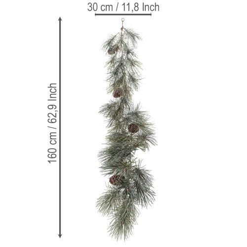 Künstliche Kieferngirlande mit Zapfen 180 cm Grün-Braun für Innenräume | Floristik24.at