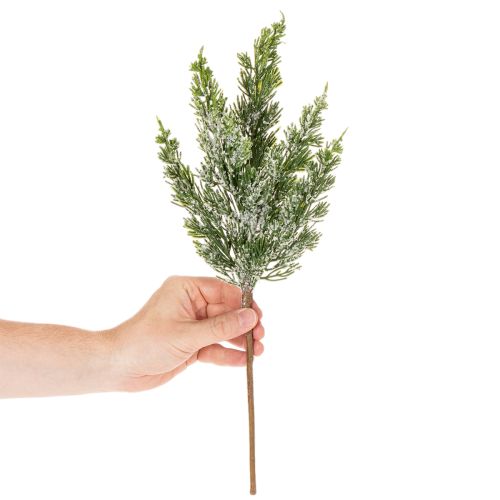 Künstlicher Kiefernzweig beschneit 40cm 3er-Set für Gestecke und Advent | Floristik24.at