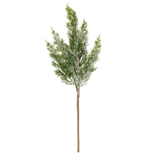 Künstlicher Kiefernzweig beschneit 40cm 3er-Set für Gestecke und Advent | Floristik24.at