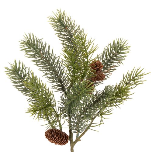 Künstlicher Weihnachtszweig mit Tannenzapfen 38cm Grün