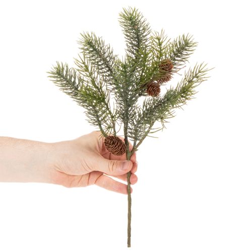 Künstlicher Weihnachtszweig mit Tannenzapfen 38cm Grün | Floristik24.at