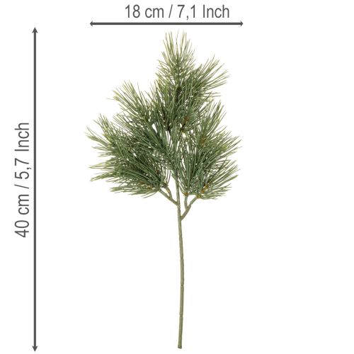 Künstlicher Kiefernzweig aus Kunststoff grün 40cm 4 Stück für Innenbereich | Floristik24.at