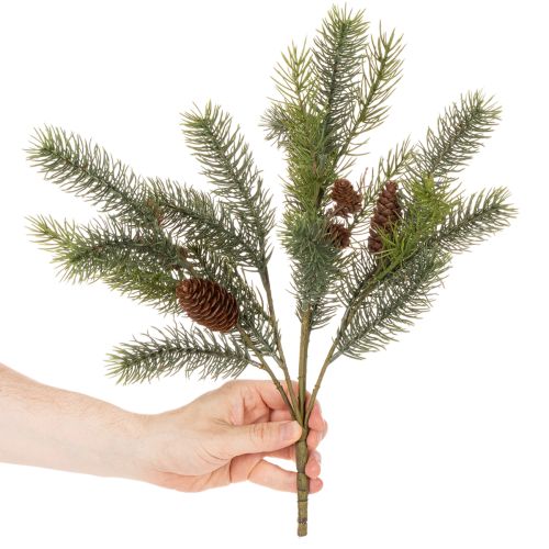 Künstlicher Tannenzweig mit Zapfen 41 cm Grün | Floristik24.at