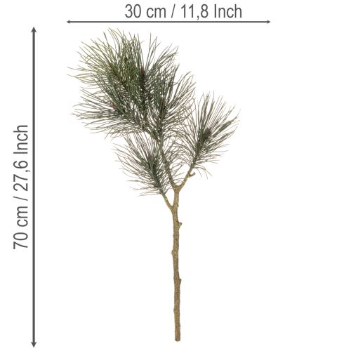Künstlicher Kiefernzweig mit Zapfen 70cm grün für Tisch- und Vasendekoration | Floristik24.at