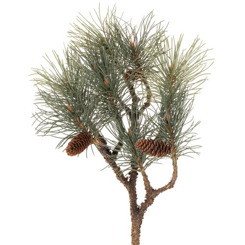 Künstlicher Kiefernzweig mit Zapfen, 93 cm, Grün-Braun, Kunststoff