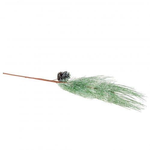 Artikel Künstlicher Kiefernzweig Grün Glitter mit Zapfen L55cm