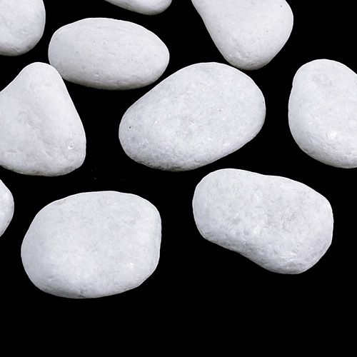 Floristik24 Kieselsteine im Netz Weiß 2,5cm - 4cm 1kg