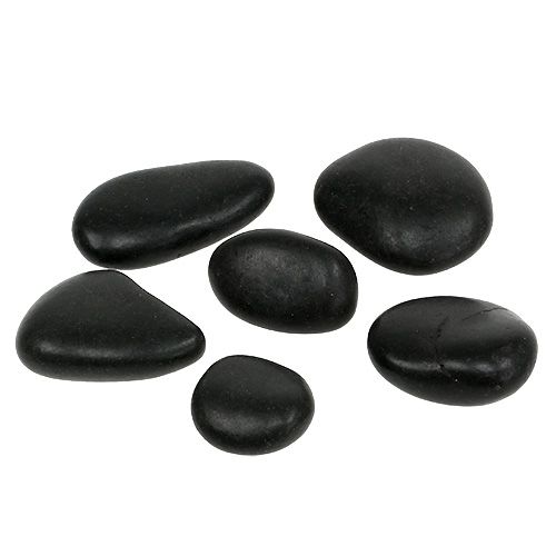 Floristik24 Kieselsteine Schwarz 4cm - 7cm 1kg