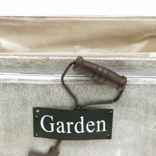 Floristik24 Pflanzgefäß Holzkiste Garden Weiß 32/27/22cm 3 St