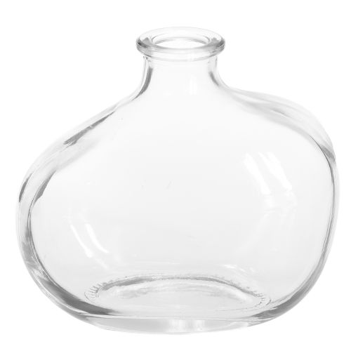 Floristik24 Kleine Glasvase Moderne Mini Vase Glas Klar 11×6×10cm