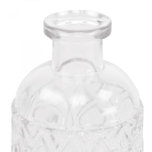 Artikel Kleine Glasvase Vase Rautenmuster Glas Transparent H12,5cm 6St