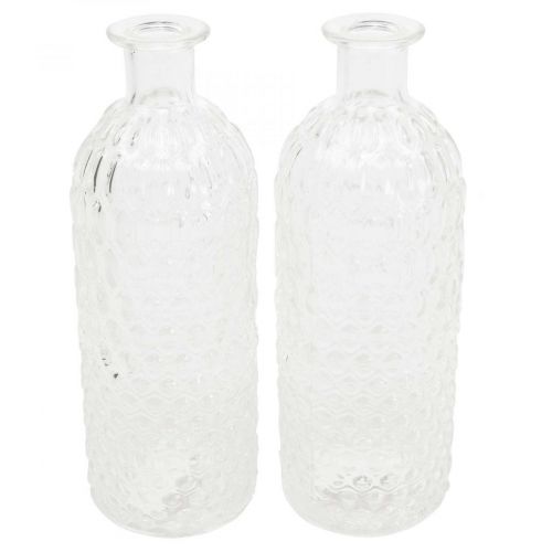 Floristik24 Kleine Glasvase Vase Wabenoptik Dekovase Glas H20cm 6St